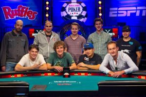 The 2013 WSOP finalists before the final event